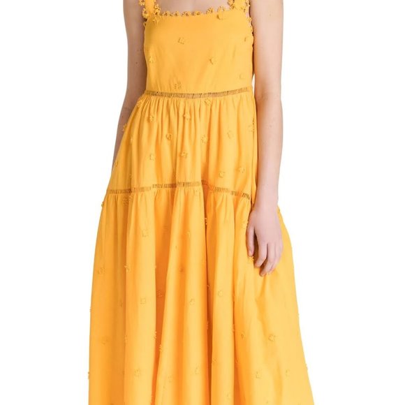 FARM RIO Yellow 3D Flowers Midi Dress - Picture 8 of 16